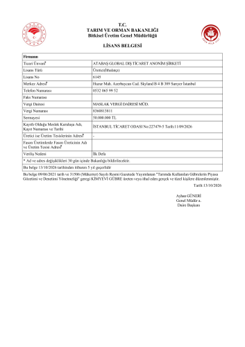 CHEMICAL FERTILIZER LICENSE CERTIFICATE
