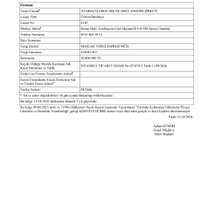 Urea Chemical Fertilizer License Certificate