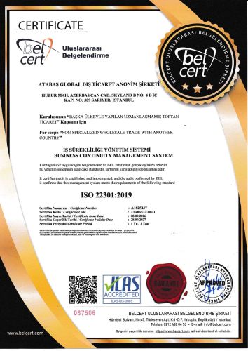 BUSINESS CONTINUITY MANAGEMENT SYSTEM CERTIFICATE