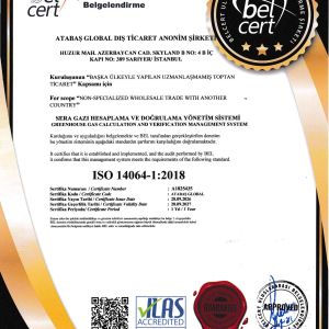 Greenhouse Gas Calculation And Verification Management System Certificate
